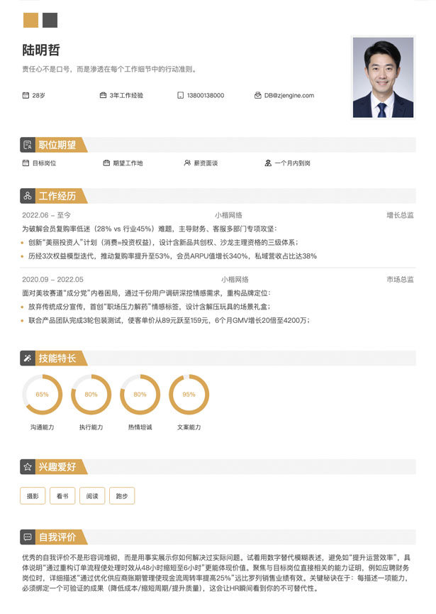 在职求职简历模板