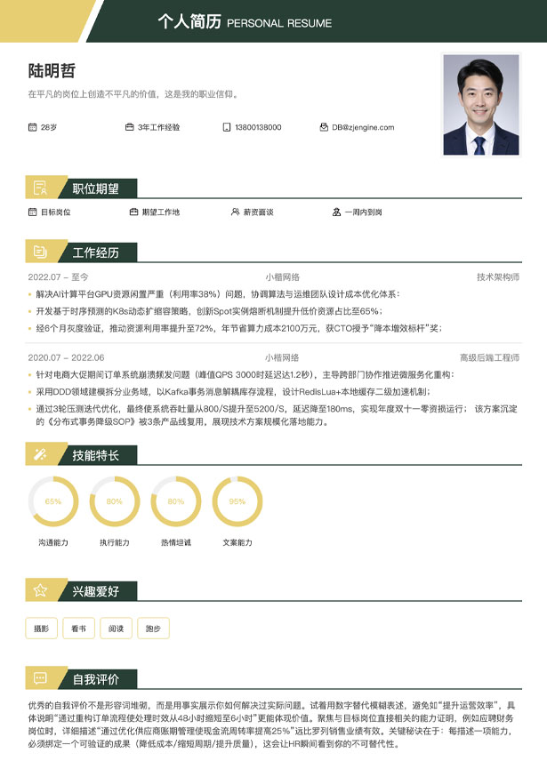 在职求职简历模板