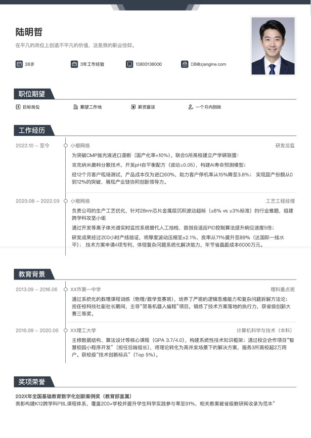 在职求职简历模板