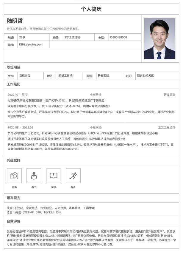 在职求职简历模板